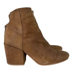 Lucky Brand Tan Ravynn Chunky Heel Zip Up Ankle Bootie Size 8 1/2